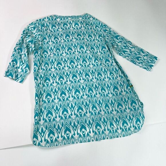 Hatley Swim Coverup Womens XL Turquoise Tunic Ikat Swimsuit Bathing Suit Blue - Picture 7 of 8